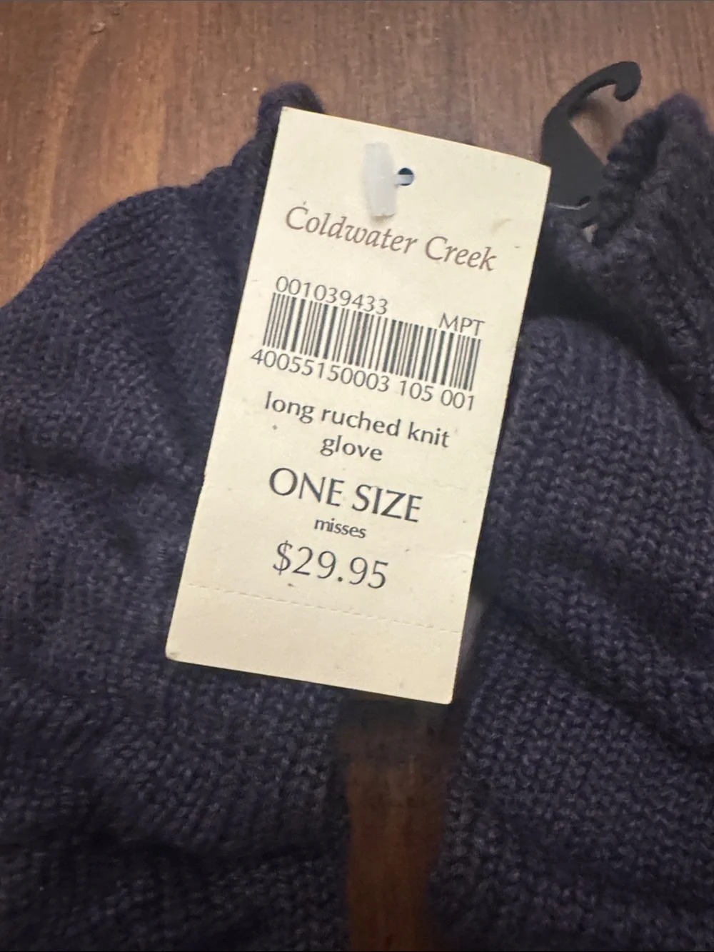NWT Coldwater Creek Long Ruched Knit Gloves - Dark Brown